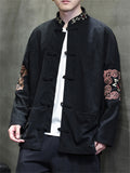 Male Textured Ethnic Style Embroidered Jackets