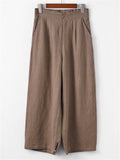 Women's 100% Linen Simple Cozy Straight-Leg Casual Pants