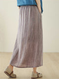 Chinese Style Button Tassel Design Side Split Skirt for Women