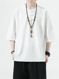 Casual Pure Color Loose Summer Shirt for Male