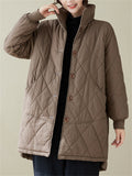 Women's Lined Thickened Faux Lamb Wool Mid-Length Cotton Jacket