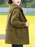 Middle-aged and Elderly Women's Cosy Faux Lamb Wool Coats