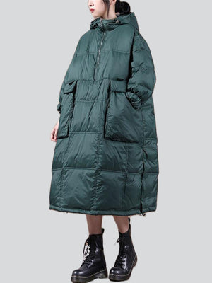 Female Stylish Windproof Oversized Hooded Quilted Coats