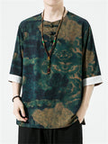 Men's Ancient Style Print Half Sleeve Pullover Summer T-shirt