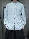 Men's River Cliff Waves Jacquard Chinese Style Shirts