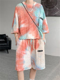 Tie-Dye Casual T-shirt Shorts Men's Sweat Suit