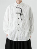 New Men's Jacquard Long Sleeve Lapel Shirt