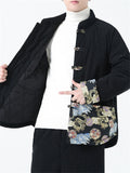 Men's Fashion Winter Dragon Print Corduroy Jacket Tang Suit