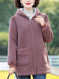 Middle-aged and Elderly Women's Cosy Faux Lamb Wool Coats