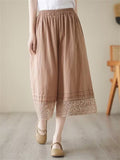 Women's Summer Lace Spliced Wide Leg Pants