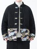 Men's Fashion Winter Dragon Print Corduroy Jacket Tang Suit