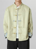 Men's Four Leaf Clover Metallic Button Contrast Color Suede Jacket