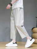 Loose Cozy Cotton Linen Ankle Length Casual Pants for Men