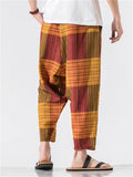 Large Size Plaid Printed Casual Pants for Men