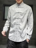 Men's Ancient Loong Cloud Print Retro Tang Suit Shirt