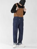 Men's Fashion Leisure Contrast Color Denim Overalls