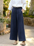 Women's 100% Linen Simple Cozy Straight-Leg Casual Pants