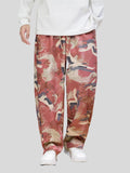 Crane Printed Casual Vintage Trousers for Men