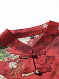 Women's Summer Elegant Peony Print Half Sleeve Shirt