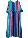 Ladies Oversized Striped Print Maxi Beach Dresses