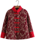 Women's Bright Ethnic Print Winter Cotton Coats