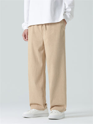 Leisure Trendy Corduroy Straight Leg Pants for Men