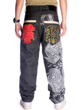 Fashion Street Embroidery Print Skateboard Jeans for Men