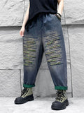 Women's Retro Raw Edge Line Oversized Harem Pants