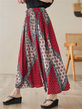 Ethnic Style Print Elastic Waist A-line Skirt for Ladies