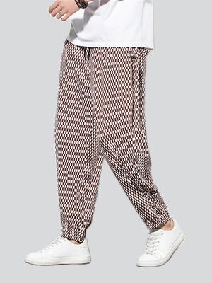 Men's Fashionable Two Color Checkered Pattern Pants