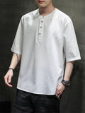 Breathable Thin Solid Half Sleeve Shirts for Men