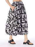 Female Elastic Waist Trendy Geometric Pattern Print Skirts