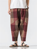 Large Size Plaid Printed Casual Pants for Men