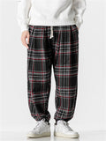 Men's Contrast Color Plaid Stylish Woolen Pants