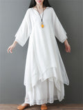 Women's Traditional Zen Flowing Dress Soft Linen Pants