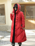 Women's Hot White Duck Down Hooded Overcoat for Winter