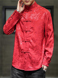 Men's Ancient Loong Cloud Print Retro Tang Suit Shirt