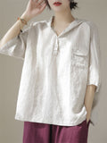 Leisure Hooded Loose Short Sleeve Sport Shirt for Women