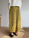 Women's Ginger Yellow Jacquard Lantern Pants for Women