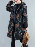 Ladies Fashion Plush Lined Plaid Coat with Hood