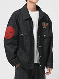 Men's Spring Autumn Monkey King Embroidery Trendy Lapel Jacket