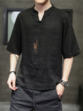 Summer Men's Pullover Chinese Phoenix Embroidered Shirt