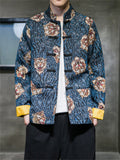 Men's Vintage Stand-up Collar Tiger Print Jackets