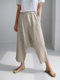 Elastic Waist Cotton Linen Retro Pants for Women