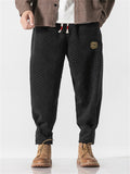 Men's Stylish Embroidery Corduroy Plaid Casual Pants