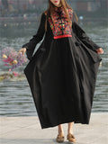 Ethnic Embroidered Bell Sleeve Dresses for Ladies