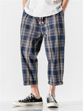 Men's Daily Wear Loose Summer Plaid Casual Pants