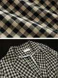 Women's Trendy Casual Plaid Notched Lapel Long Sleeve Blazer