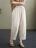 Women's Lace Patchwork Loose Cozy Linen Pants