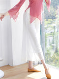 Flowy Mesh Side Split Wide Leg Pants for Women